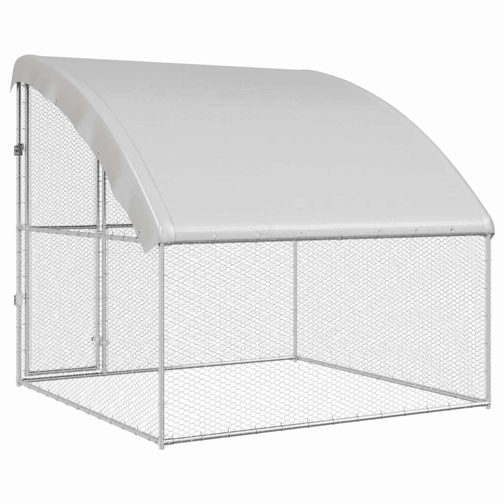 vidaXL Chicken Cage Silver 2 x 2 x 2 m Galvanised Steel 6
