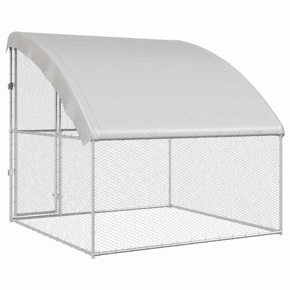 vidaXL Chicken Cage Silver 2 x 2 x 2 m Galvanised Steel 6