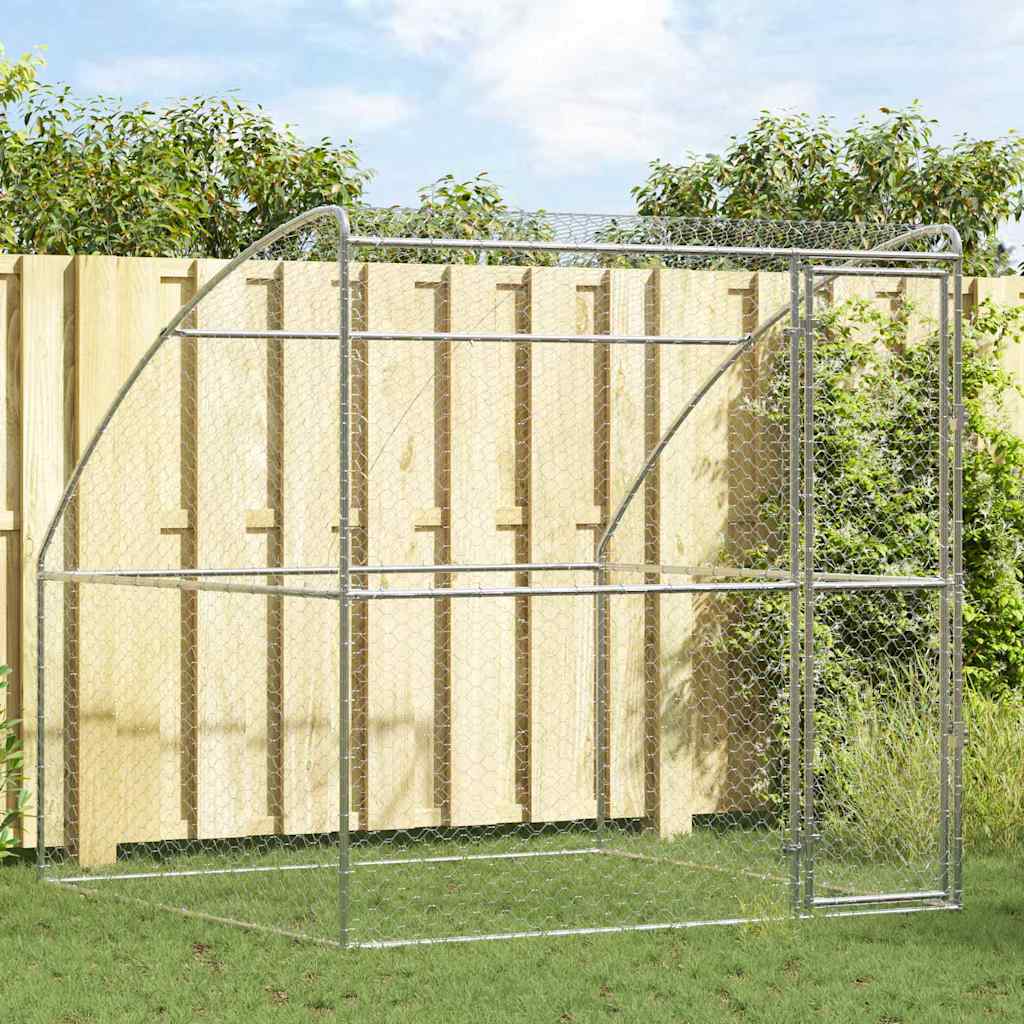 vidaXL Dog Kennel 3 pcs Silver 6 x 2 x 2 m Galvanised steel