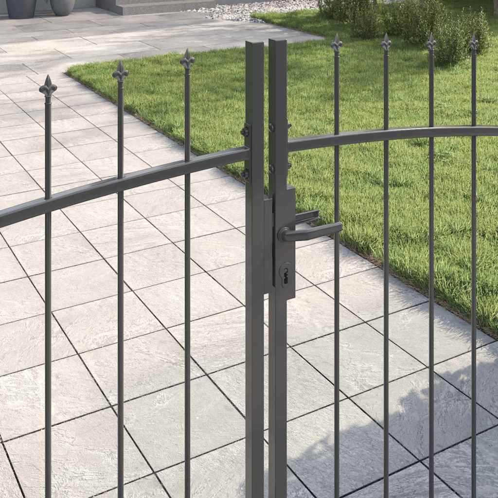 vidaXL Double Gate WOERDEN 400 x 199.5 cm Steel Grey Lockable 4