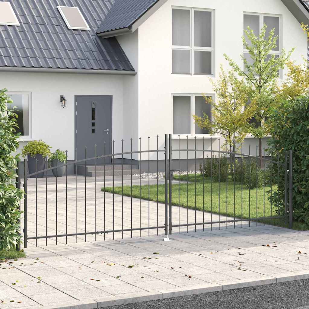 vidaXL Double Gate WOERDEN 400 x 199.5 cm Steel Grey Lockable 1