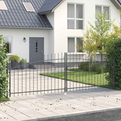 vidaXL Double Gate WOERDEN 400 x 199.5 cm Steel Grey Lockable 1