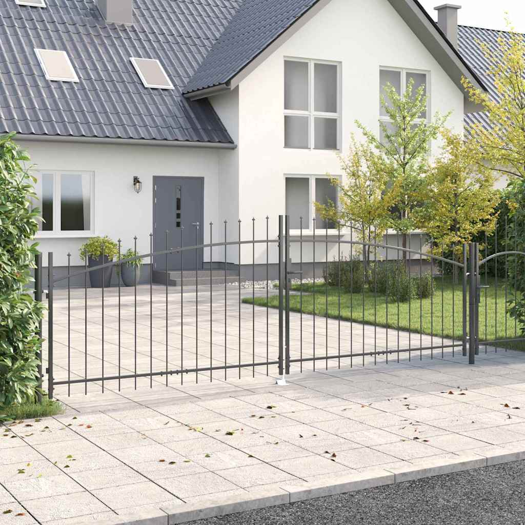 vidaXL Double Gate WOERDEN 400 x 199.5 cm Steel Grey Lockable 3