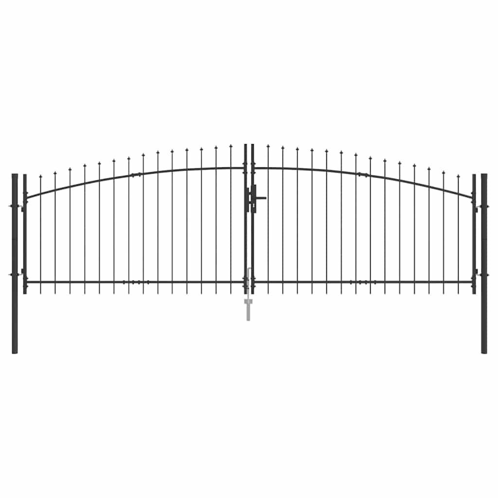 vidaXL Double Gate WOERDEN 400 x 199.5 cm Steel Grey Lockable 2