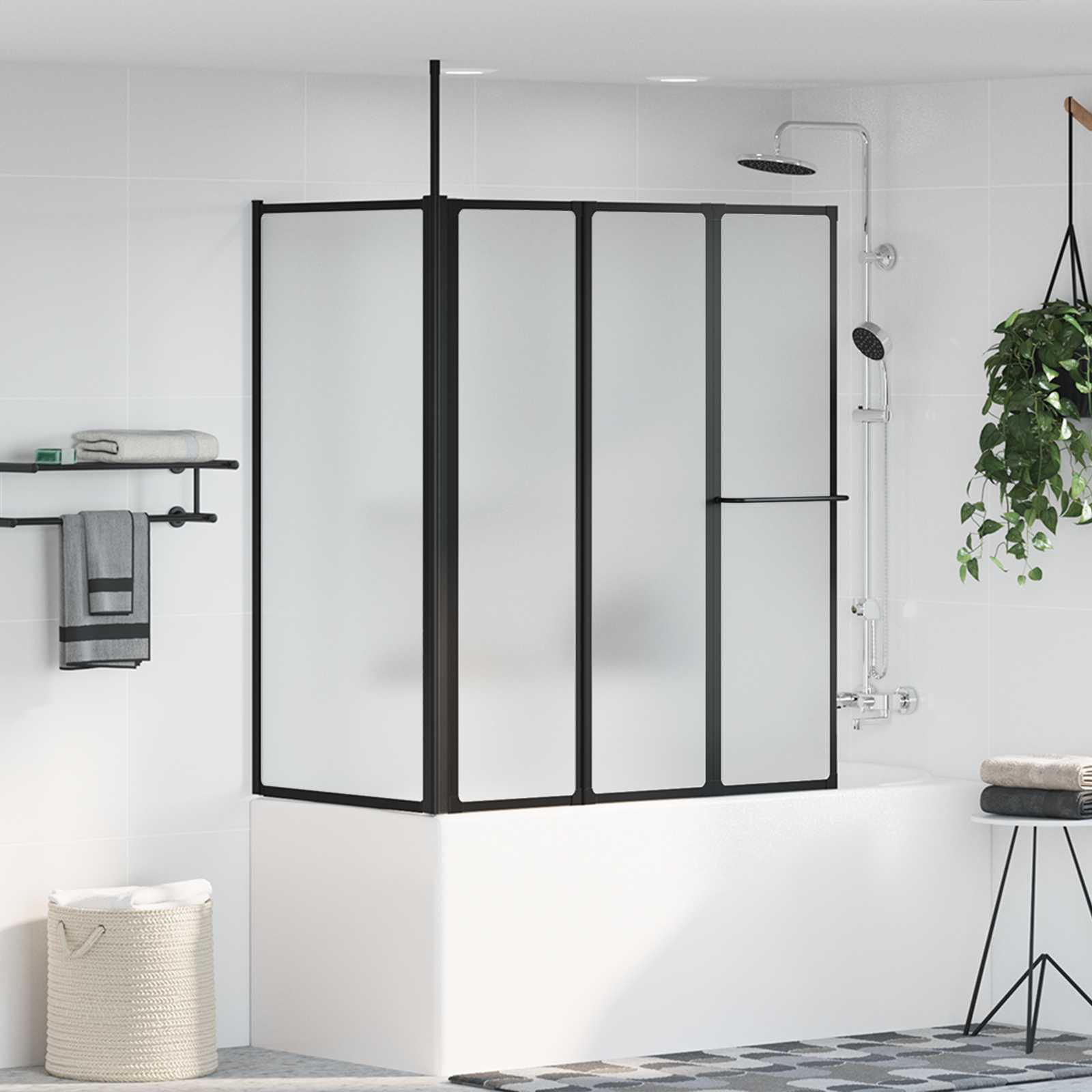 vidaXL Shower Screen White 120 x 70 x 137 cm Aluminium 1