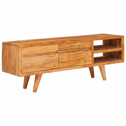 TV Cabinet with Shelf Brown Solid Acacia Wood 110 x 30 x 40 cm