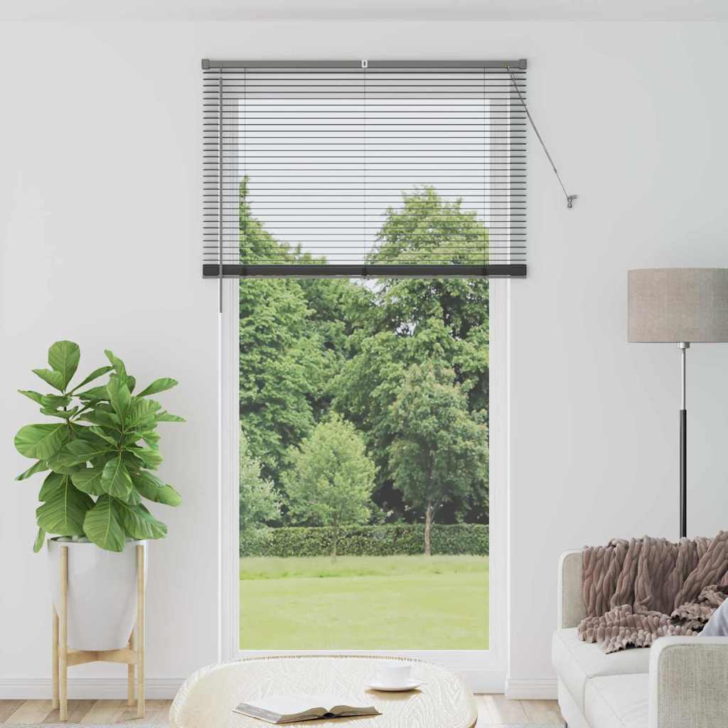 Venetian Blind 220 x 40 cm 25 mm Aluminium Dark Grey 120 cm