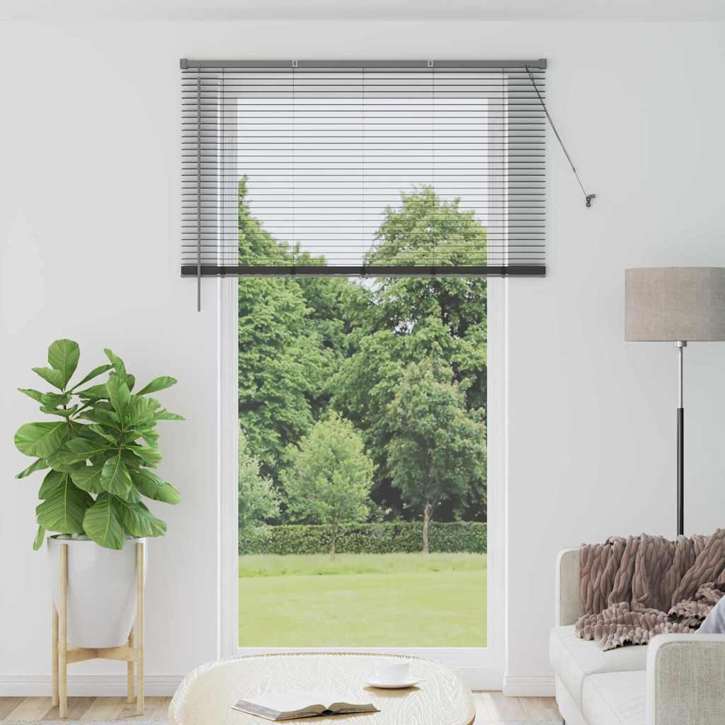 Venetian Blind 220 x 40 cm 25 mm Aluminium Dark Grey 130 cm