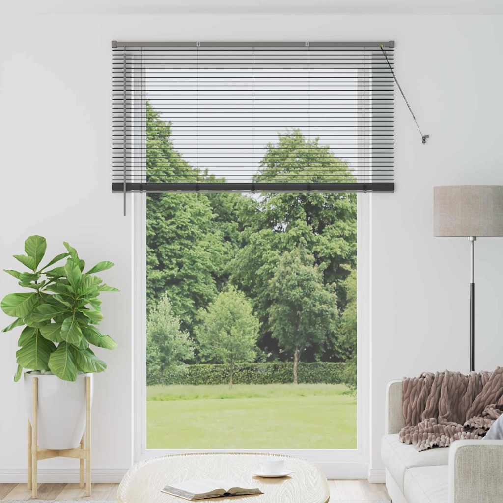 Venetian Blind 220 x 40 cm 25 mm Aluminium Dark Grey 140 cm
