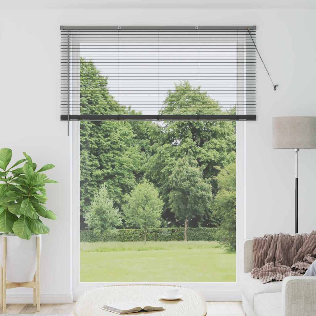 Venetian Blind 220 x 40 cm 25 mm Aluminium Dark Grey 155 cm