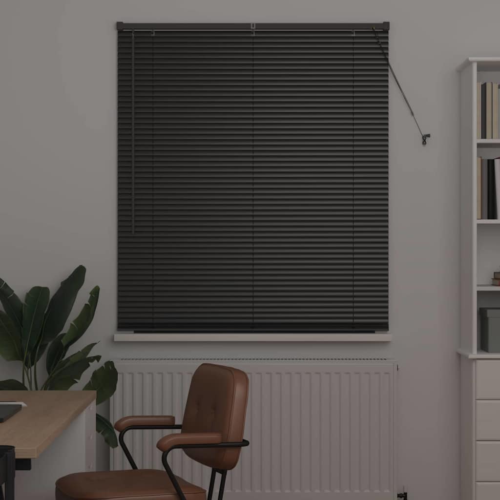 Venetian Blind 175 x 55 cm 25 mm Aluminium Black 115 cm