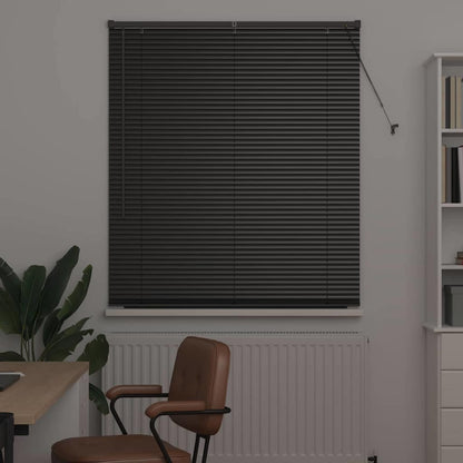 Venetian Blind 175 x 55 cm 25 mm Aluminium Black 115 cm