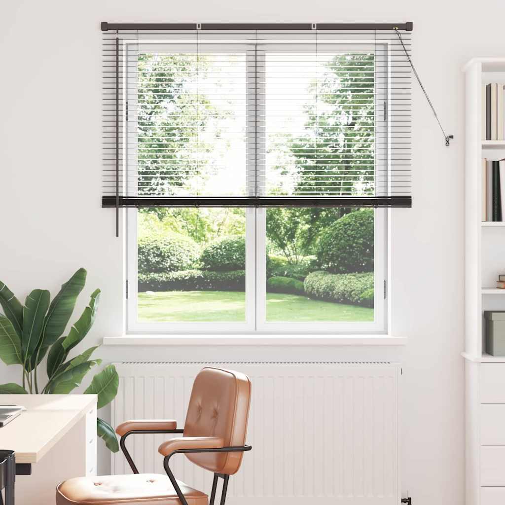 Venetian Blind 175 x 55 cm 25 mm Aluminium Black 135 cm