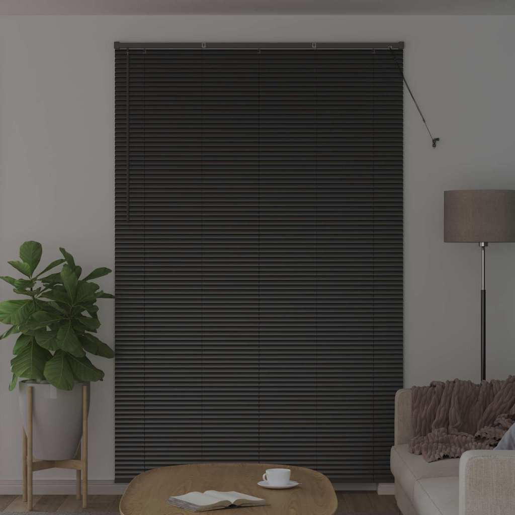 Venetian Blind 220 x 85 cm 25 mm Aluminium Black 145 cm