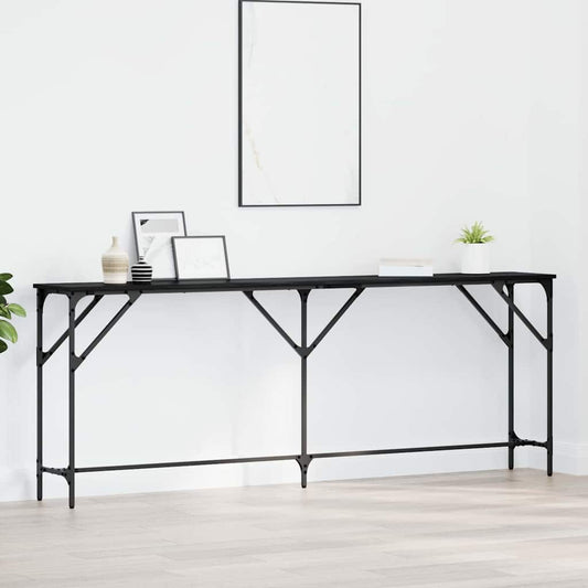 Console Table Engineered Wood Black oak 200 cm 29 cm