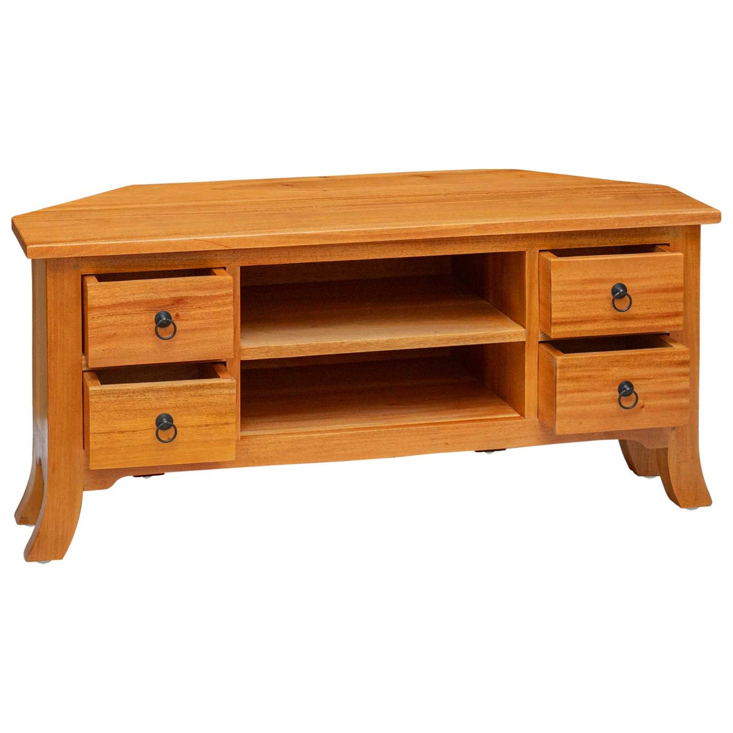 vidaXL TV Cabinet Natural 100 x 40.5 x 46 cm Solid Mahogany Wood 4