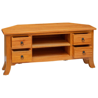 vidaXL TV Cabinet Natural 100 x 40.5 x 46 cm Solid Mahogany Wood 4