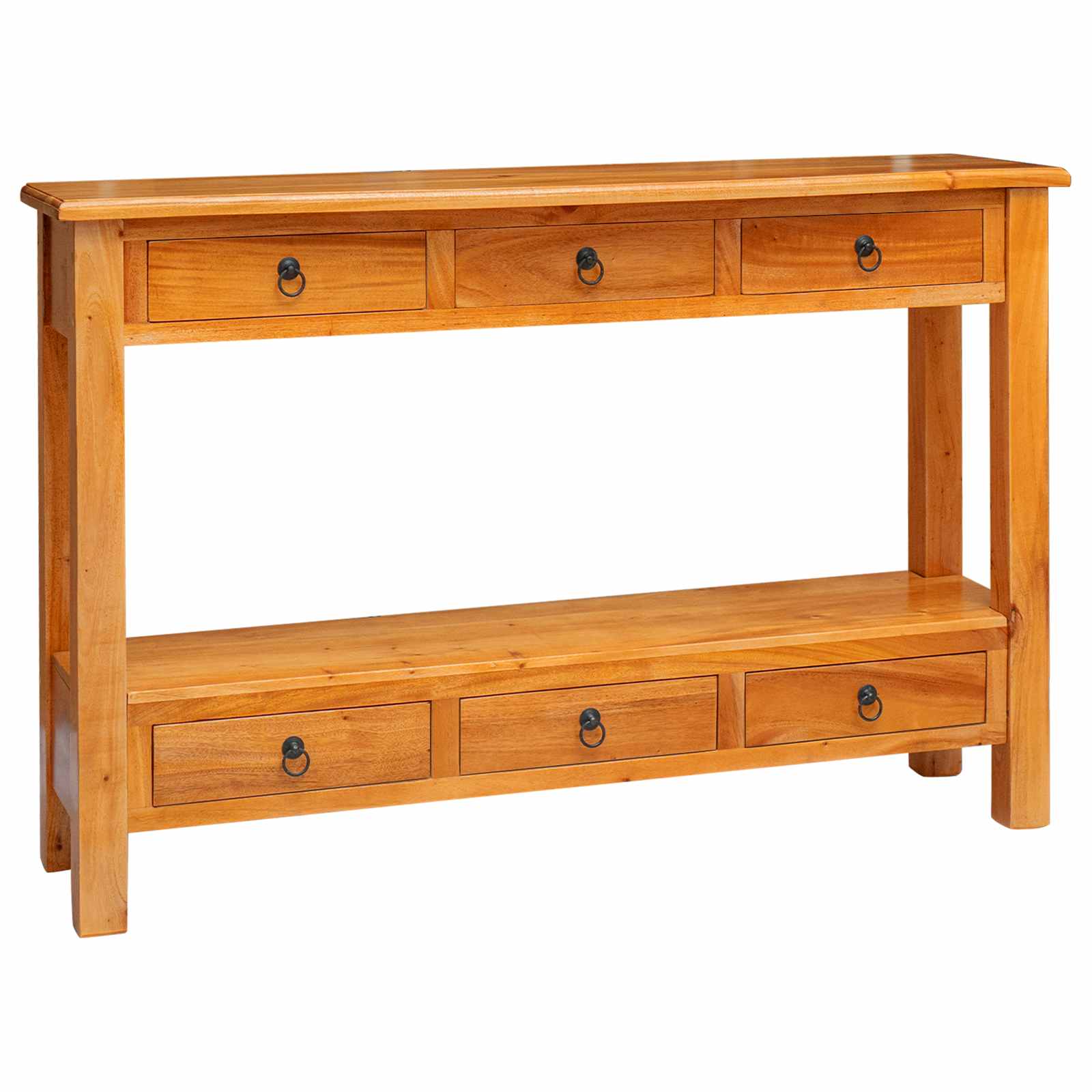 vidaXL Console Table Natural 115 x 32 x 76 cm Solid Mahogany Wood 2