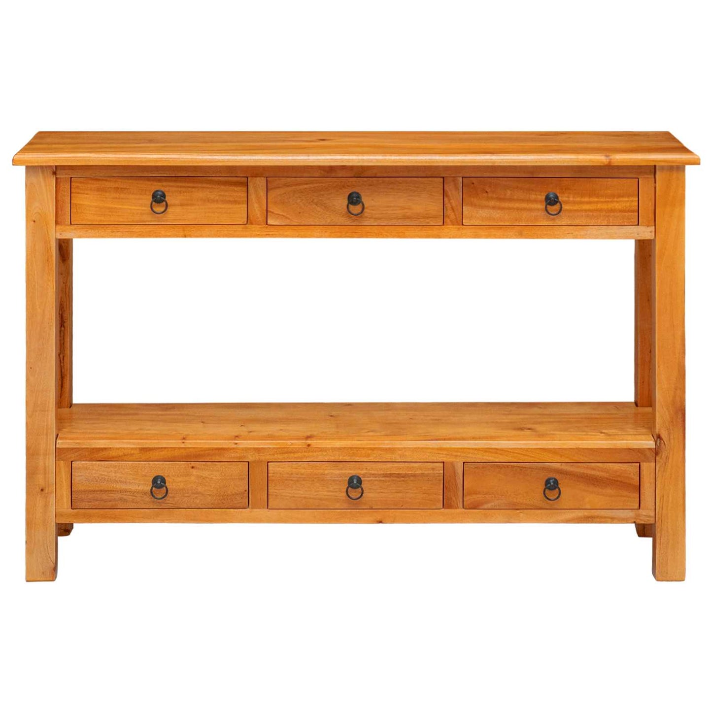 vidaXL Console Table Natural 115 x 32 x 76 cm Solid Mahogany Wood 5
