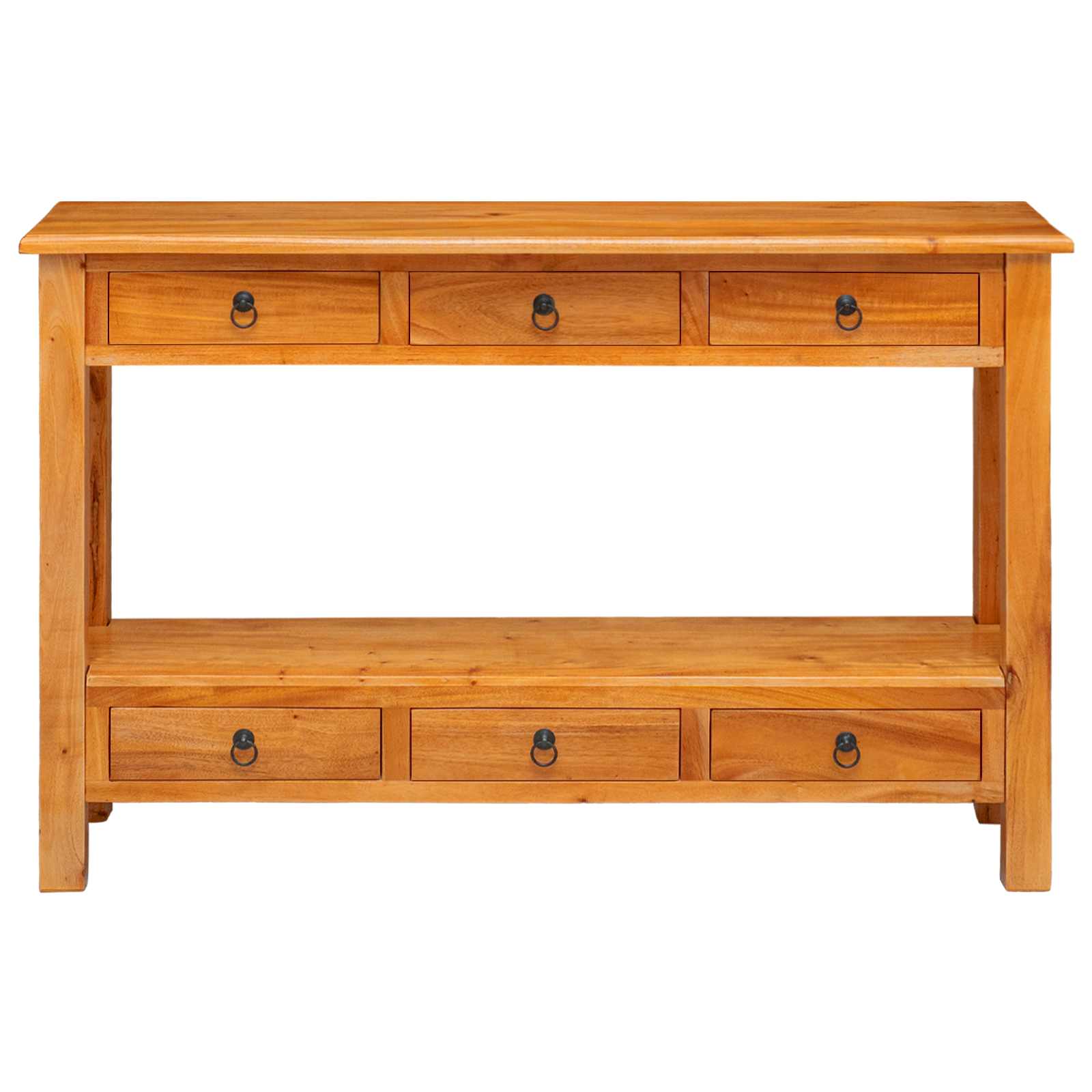 vidaXL Console Table Natural 115 x 32 x 76 cm Solid Mahogany Wood 5