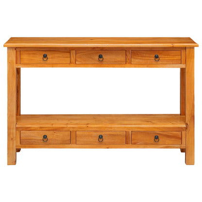 vidaXL Console Table Natural 115 x 32 x 76 cm Solid Mahogany Wood 5