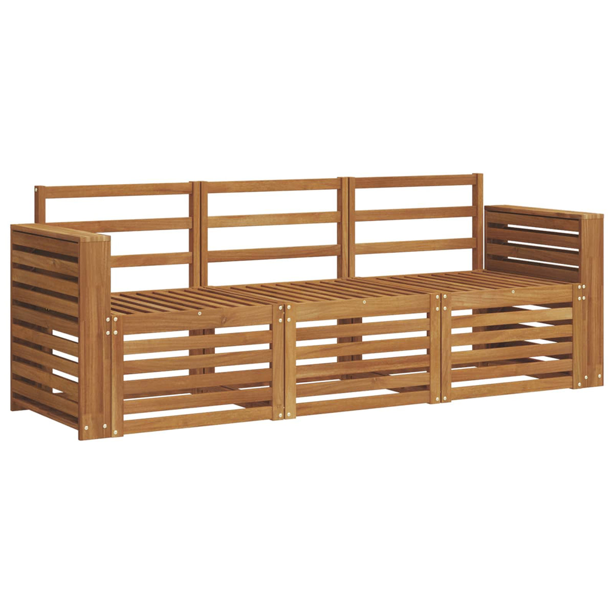 Sofa Sets 3 pcs Solid Acacia Wood Natural Wide flat