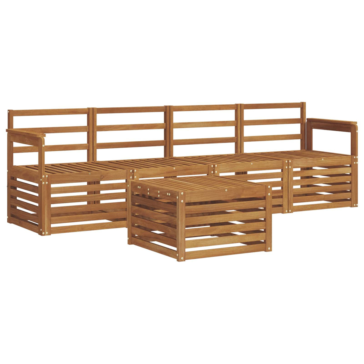 vidaXL Outdoor Sofa Set 5 pcs Natural Solid Acacia Wood 2