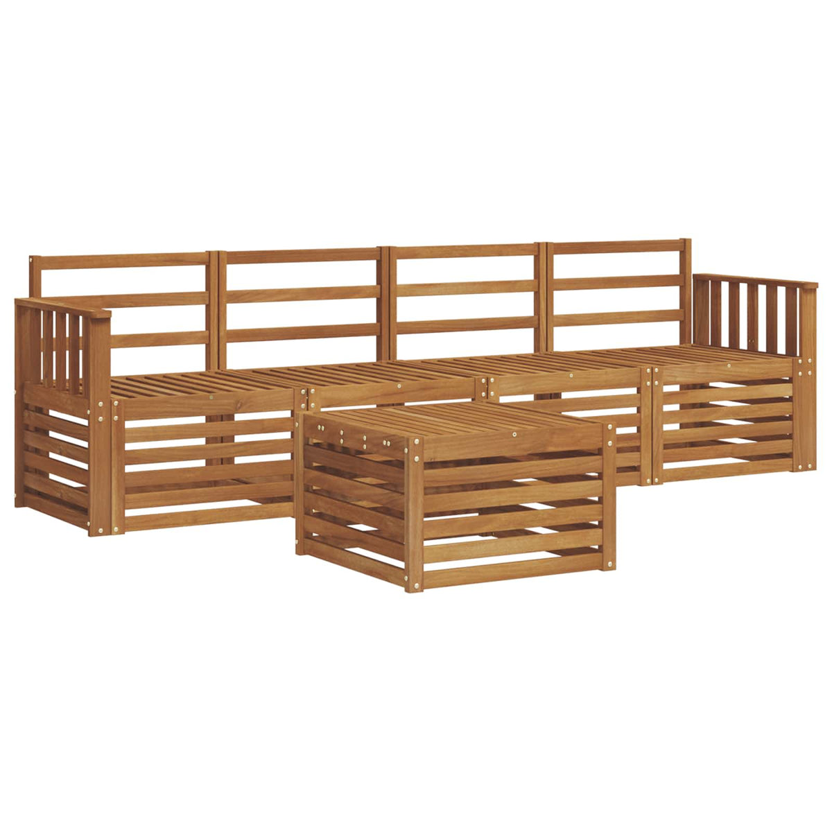 vidaXL Outdoor Sofa Set 5 pcs Natural Solid Acacia Wood 2