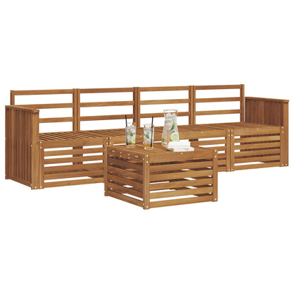 vidaXL Outdoor Sofa Set 5 pcs Natural Solid Acacia Wood 3