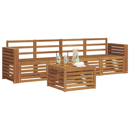 vidaXL Outdoor Sofa Set 5 pcs Natural Solid Acacia Wood 3