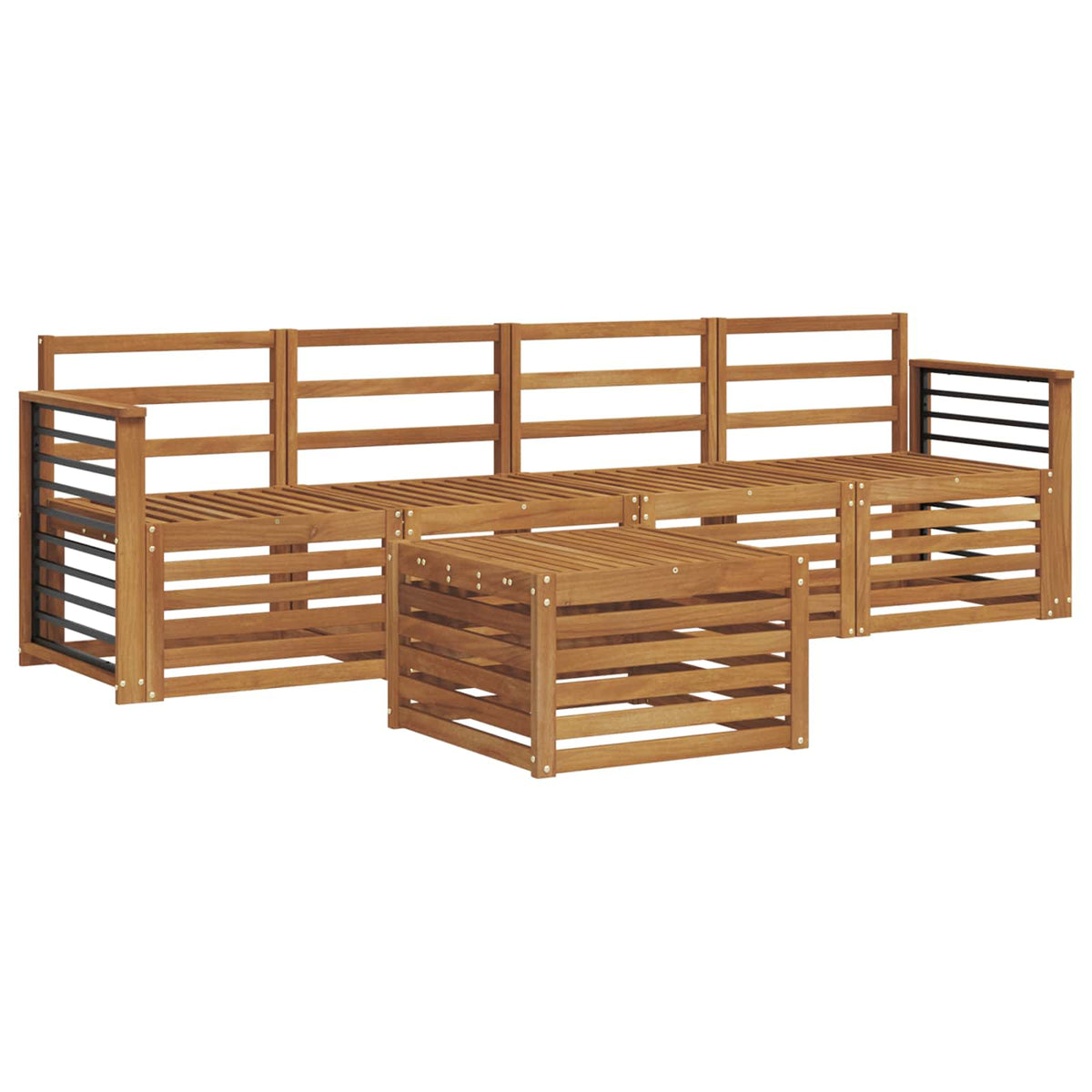 vidaXL Outdoor Sofa Set 5 pcs Natural Solid Acacia Wood 2