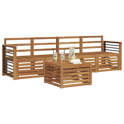 vidaXL Outdoor Sofa Set 5 pcs Natural Solid Acacia Wood 3