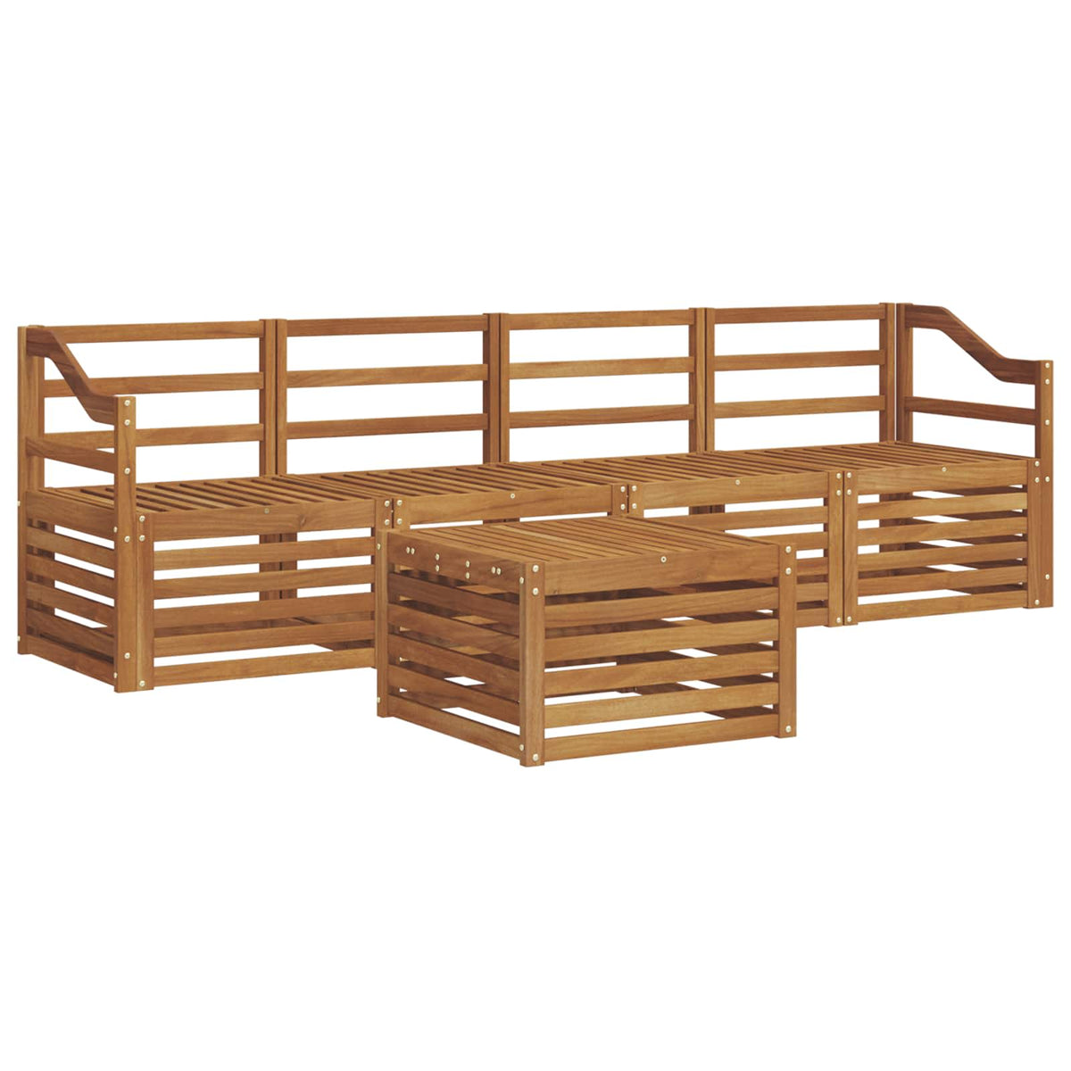 vidaXL Outdoor Sofa Set 5 pcs Natural Solid Acacia Wood 2