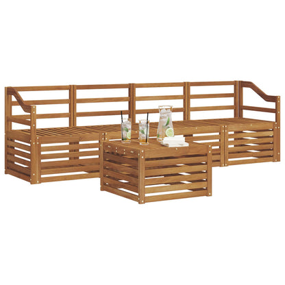 vidaXL Outdoor Sofa Set 5 pcs Natural Solid Acacia Wood 3
