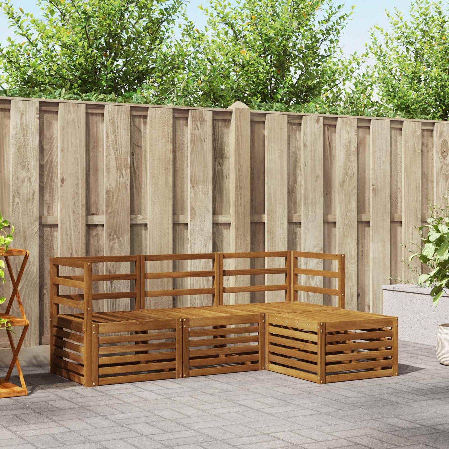 vidaXL Outdoor Sofa Set 4 pcs Natural 1