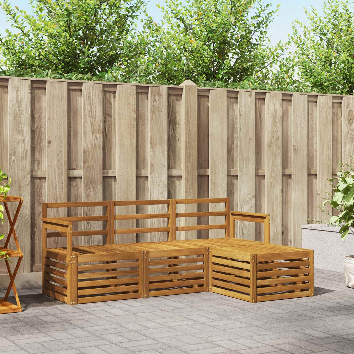 vidaXL Outdoor Sofa Set 4 pcs Natural 1