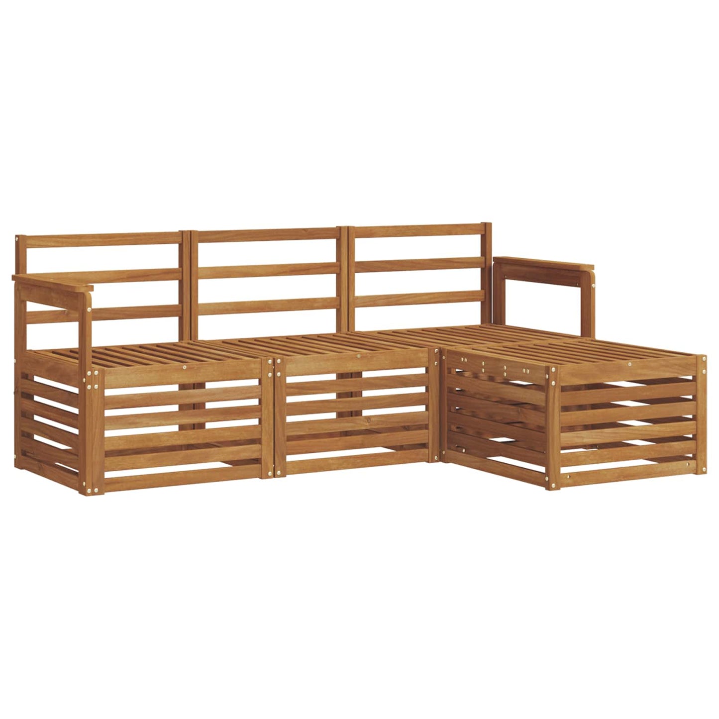 vidaXL Outdoor Sofa Set 4 pcs Natural 2