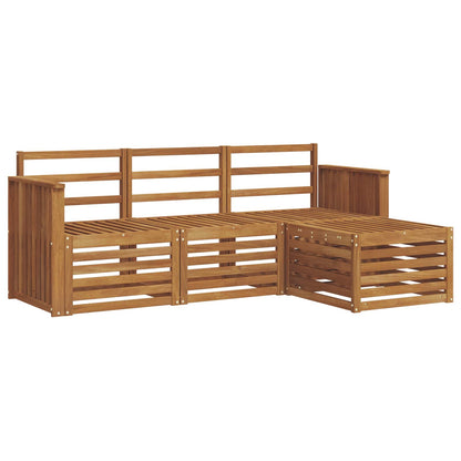 vidaXL Outdoor Sofa Set 4 pcs Natural 2