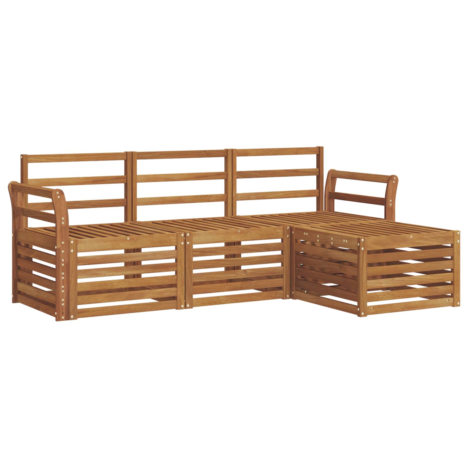vidaXL Outdoor Sofa Set 4 pcs Natural 2