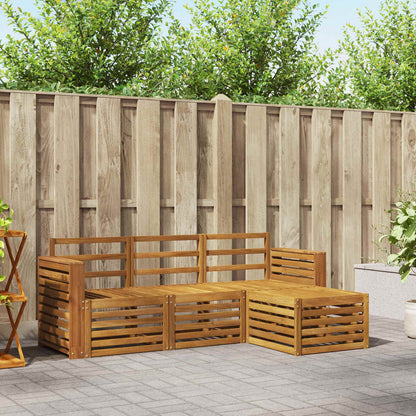 vidaXL Outdoor Sofa Set 4 pcs Natural 1