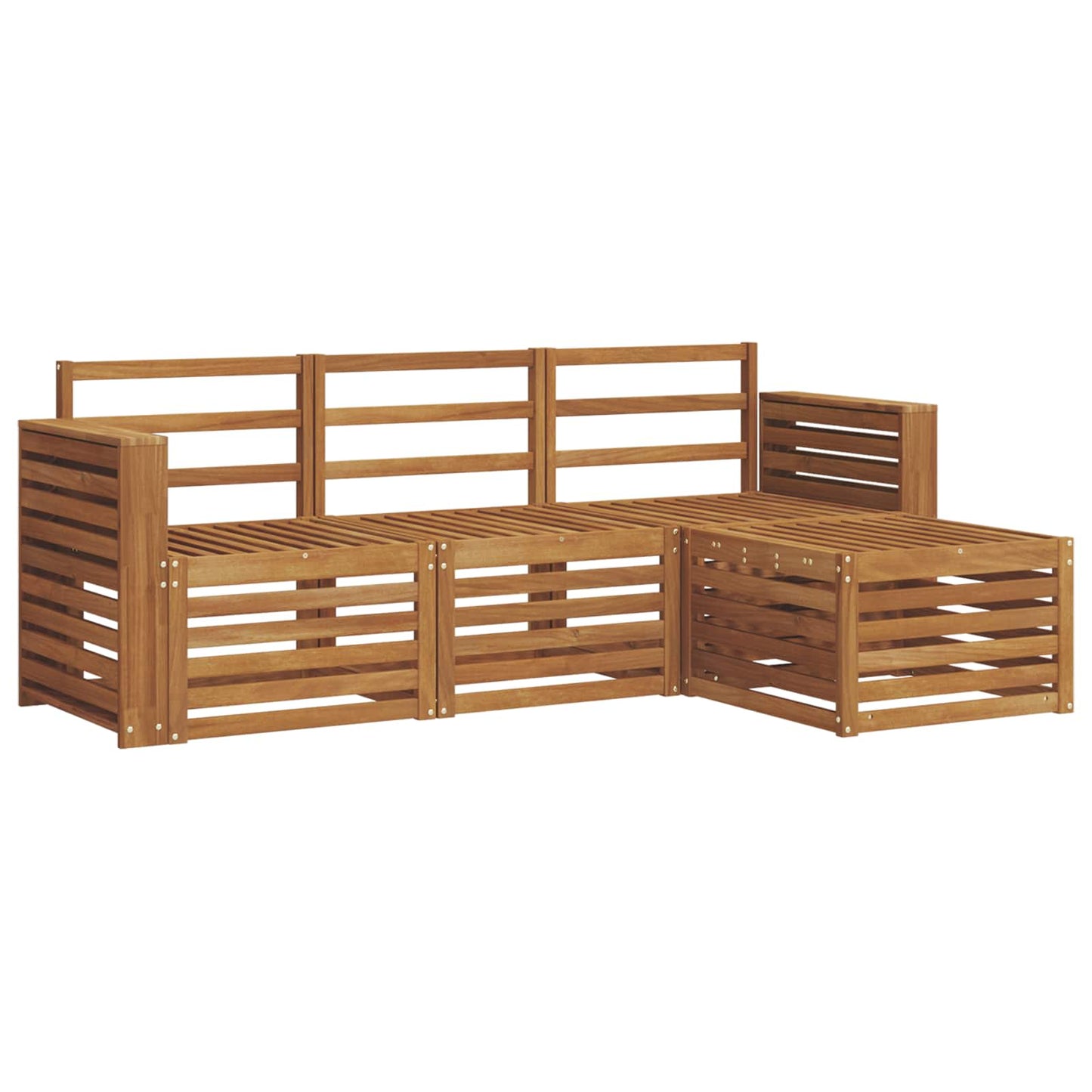 vidaXL Outdoor Sofa Set 4 pcs Natural 2