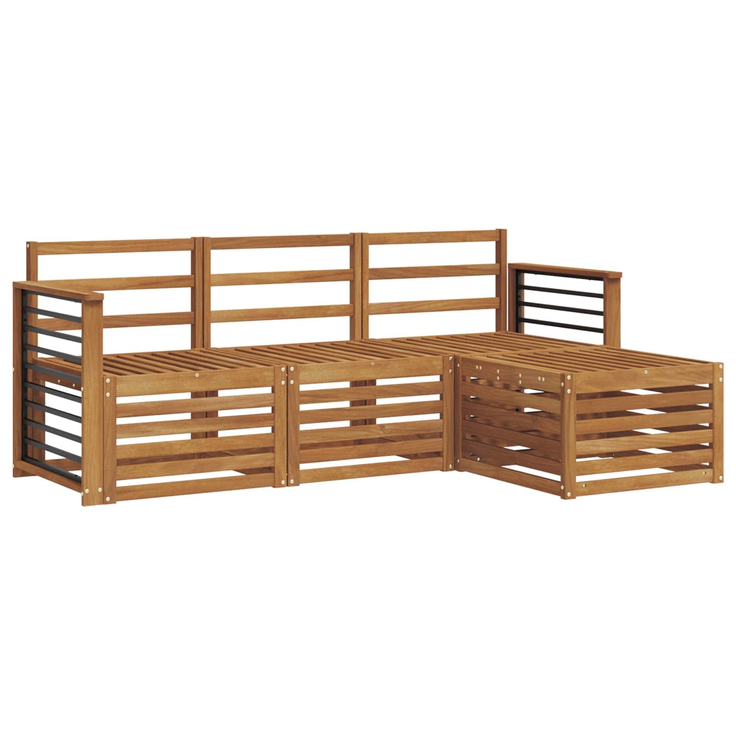 vidaXL Outdoor Sofa Set 4 pcs Natural 2