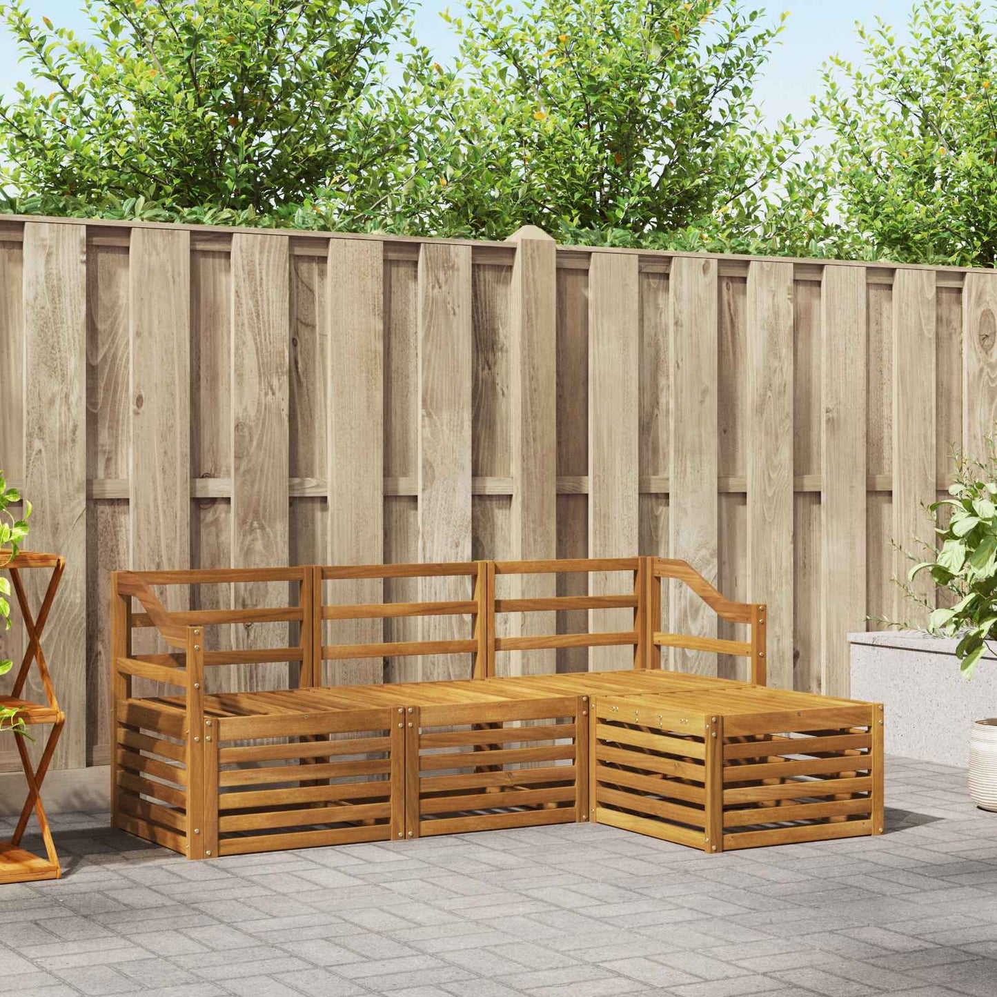 vidaXL Outdoor Sofa Set 4 pcs Natural 1