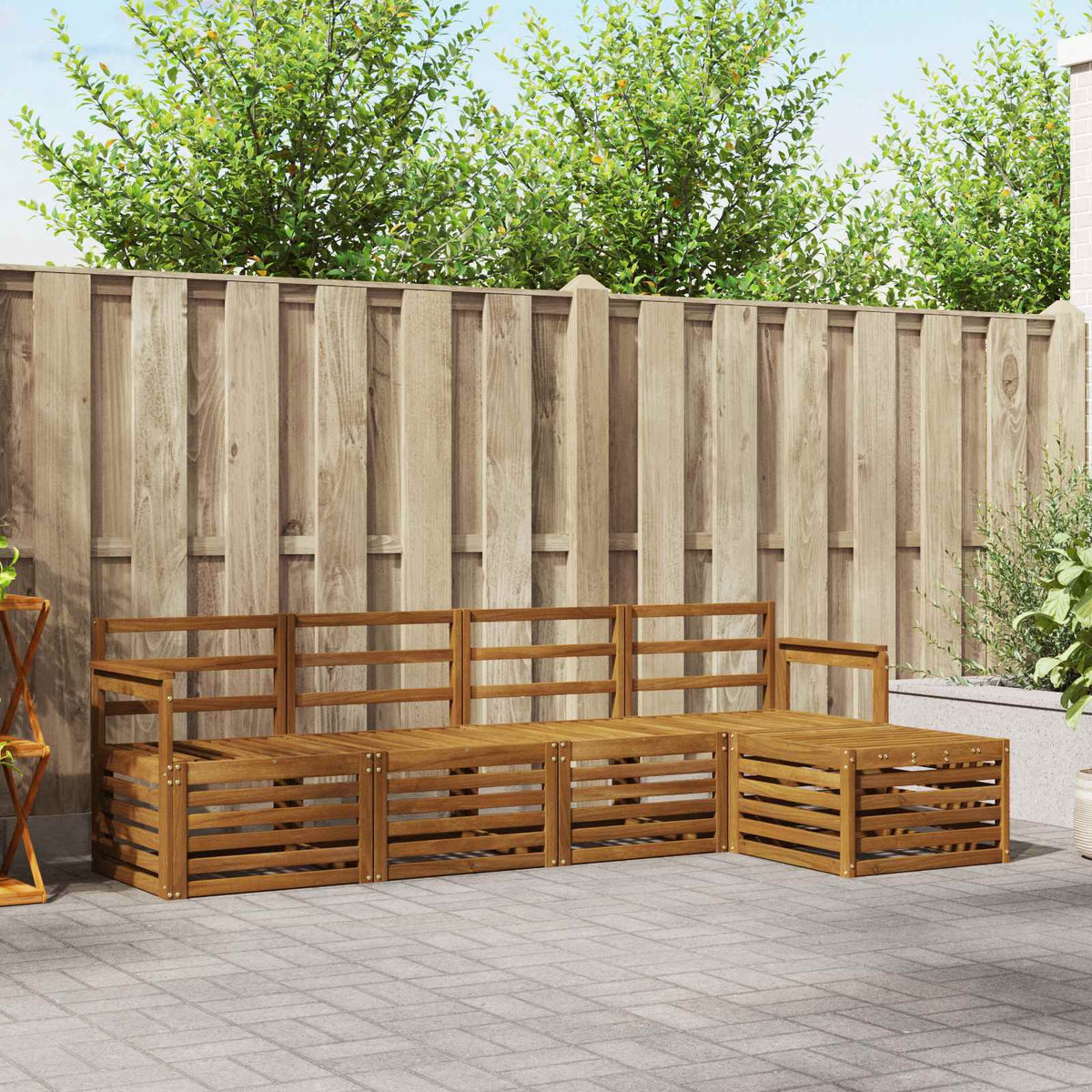 vidaXL Outdoor Sofa Set 5 pcs Natural 1