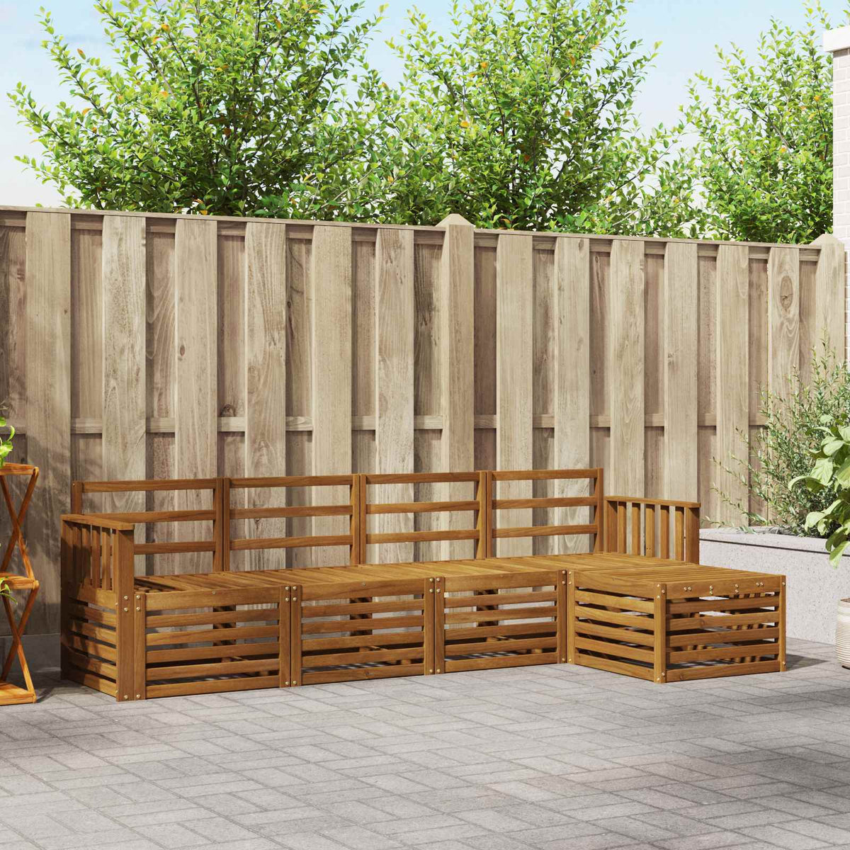 vidaXL Outdoor Sofa Set 5 pcs Natural 1