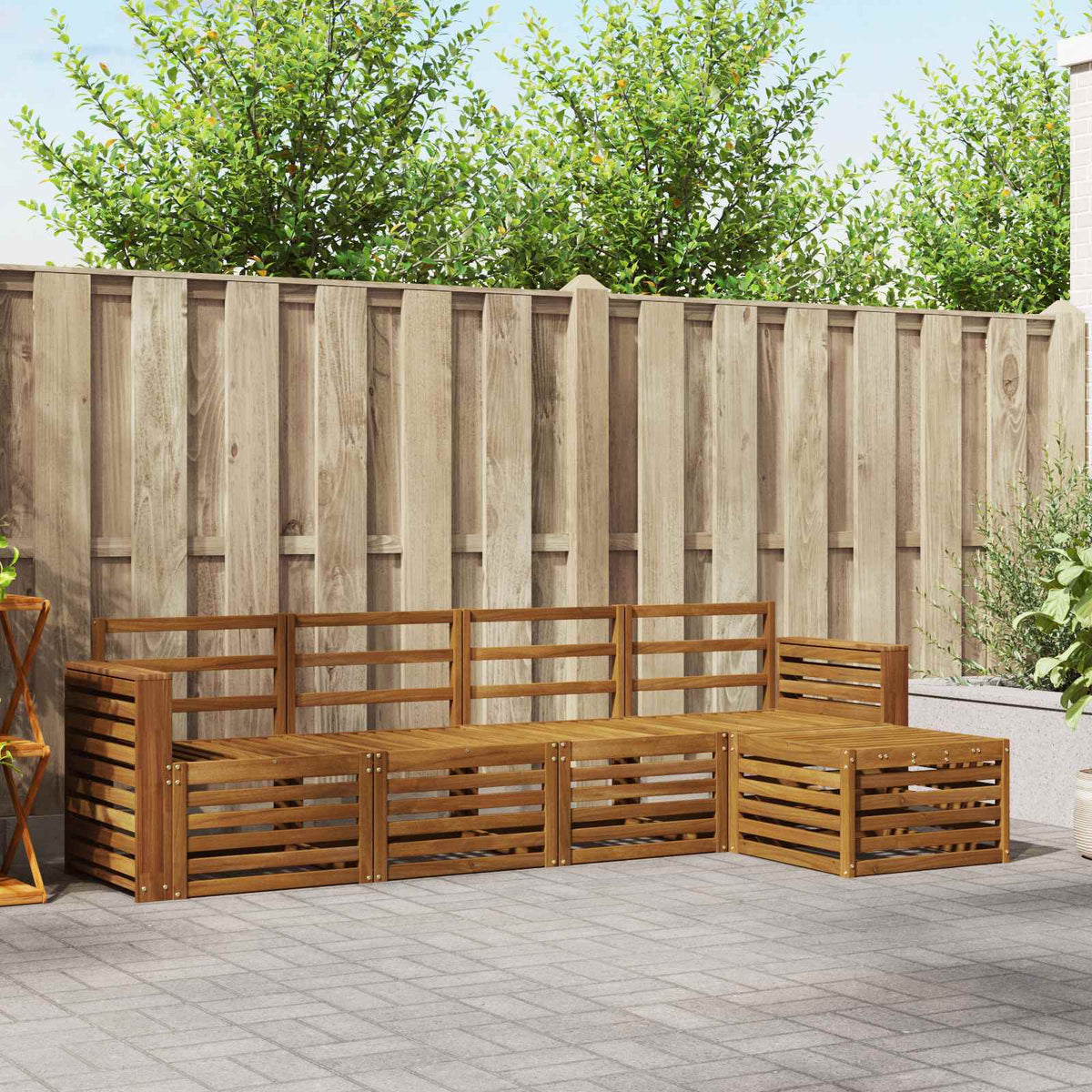 vidaXL Outdoor Sofa Set 5 pcs Natural 1