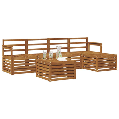 Outdoor Sofa Set 6 pcs Natural Open frame