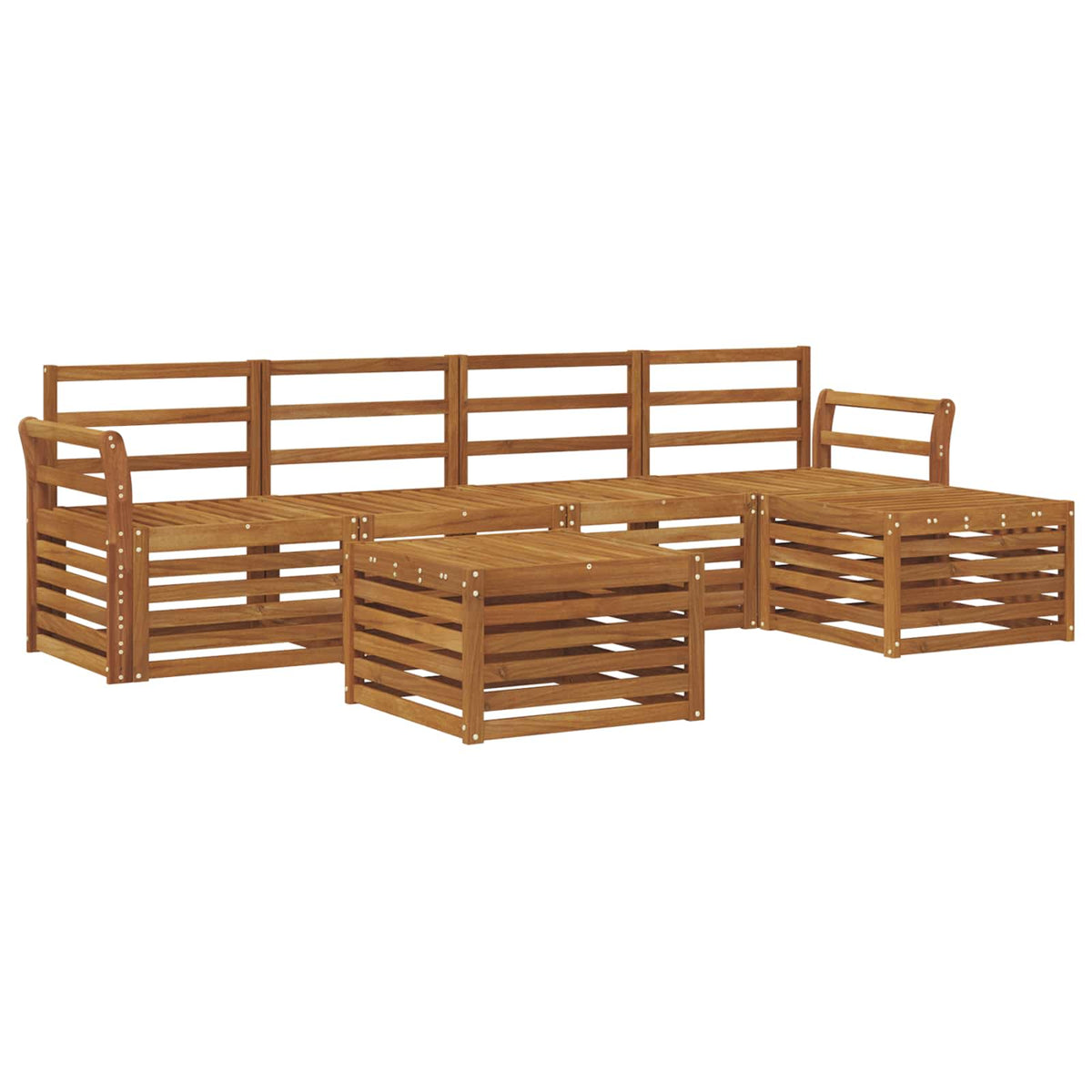 vidaXL Outdoor Sofa Set 6 pcs Natural 2