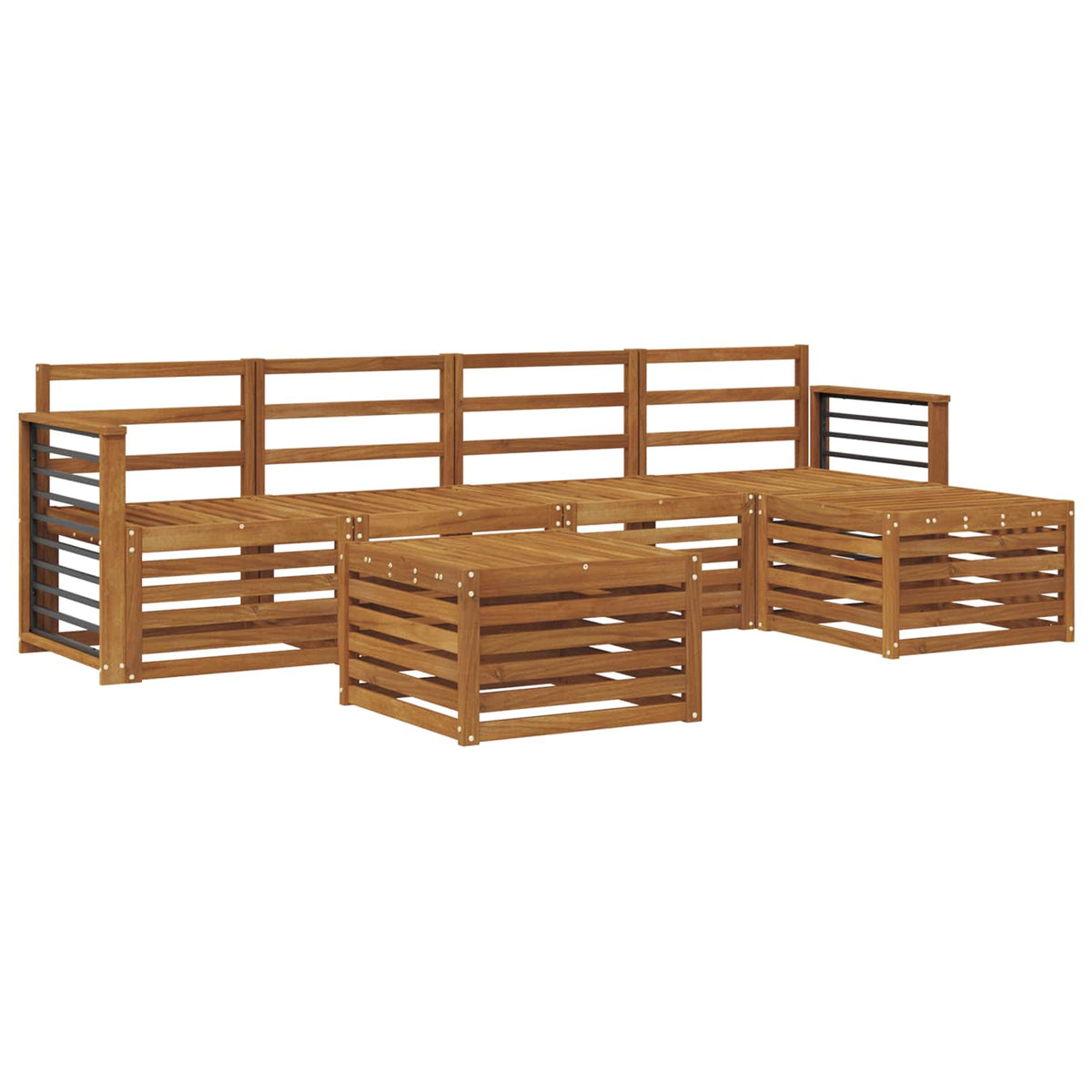 vidaXL Outdoor Sofa Set 6 pcs Natural 2