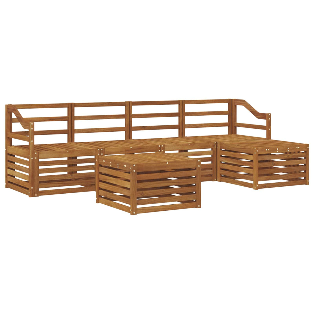 vidaXL Outdoor Sofa Set 6 pcs Natural 2